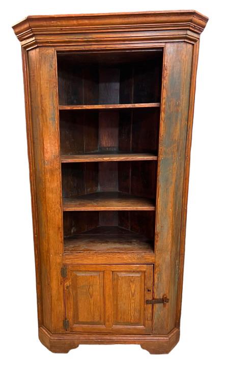Heat Pine Chippendale Corner Cupboard (1 of 5)