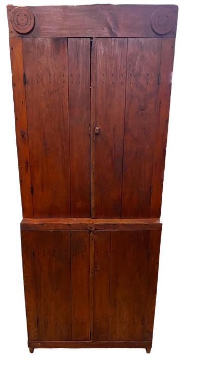 Primitive White Pine Step-back Cupboard (1 of 5)