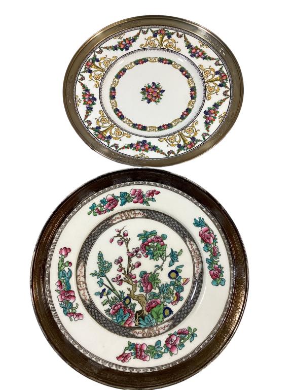 Two Sterling Rimmed Plates (1 of 5)