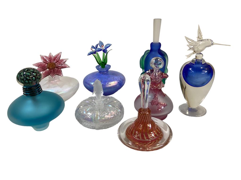 8 Art Glass Perfume Bottles (1 of 6)