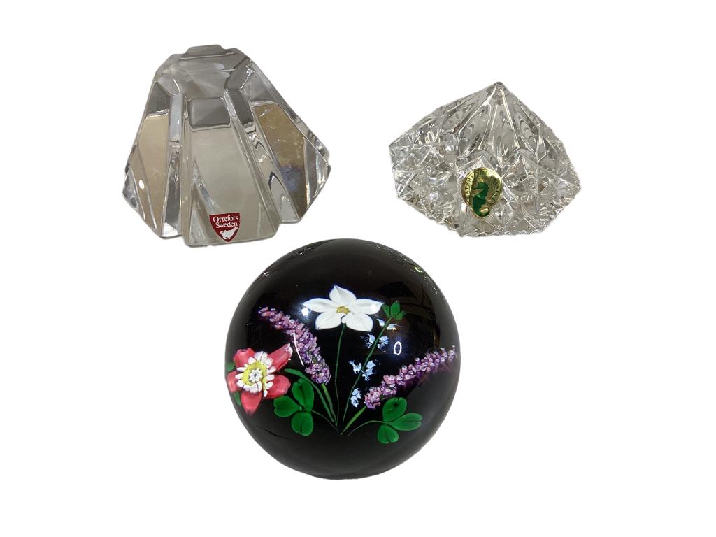 Orrefors, Caithness, and Waterford Paperweights (1 of 4)