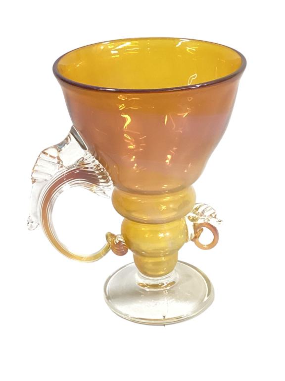 Art Glass Chalice Vase, Robert Levin (1 of 6)