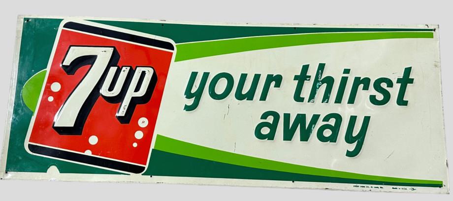 7up Your Thirst Away Embossed Tin Sign (1 of 6)