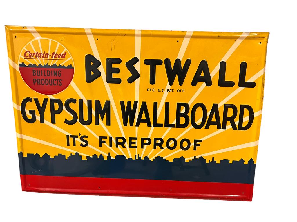 Vintage Bestwall Gypsum WallBoard Sign (1 of 6)