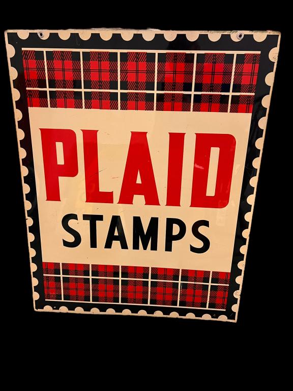 Vintage Plaid Stamps Double Sided Sogn: 30 x 24 , good condition, minor wear,
