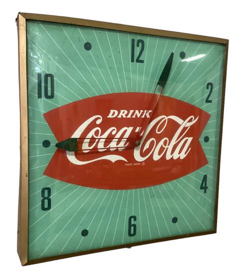 Coca Cola Fish Tail Advertising  Clock (1 of 4)