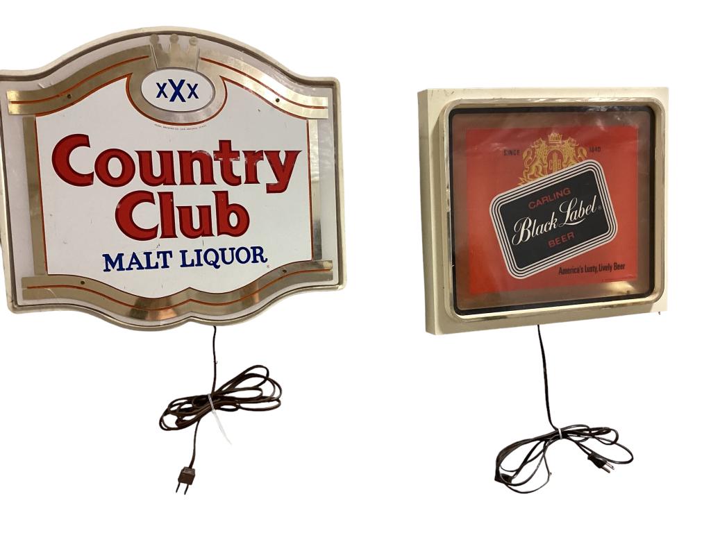2 Light Up Beer Signs Auction