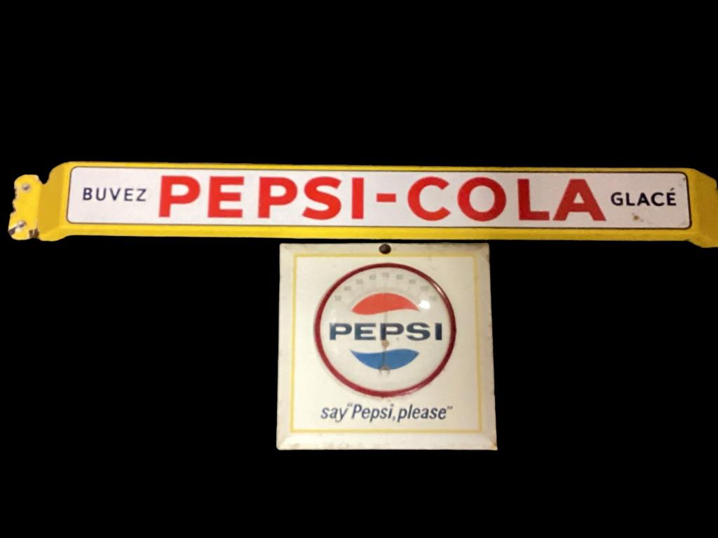 Pepsi Thermometer, Porcelain  Door Push Bar (1 of 7)