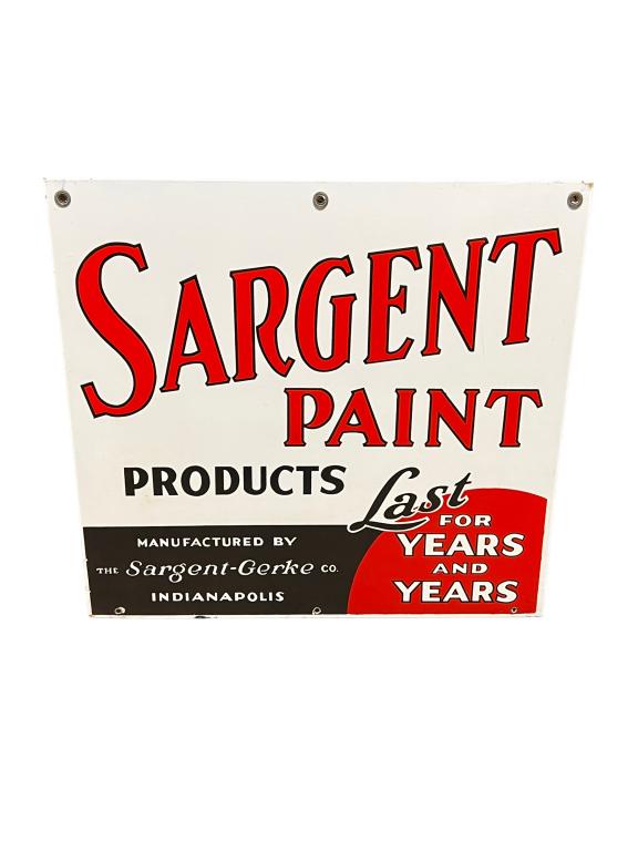 Vintage Double Side Enamel Sargent Paint Sign (1 of 4)