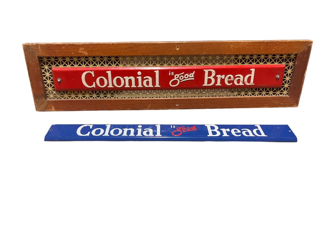 2 Vintage Embossed Colonial Bread Push Sighs (1 of 4)