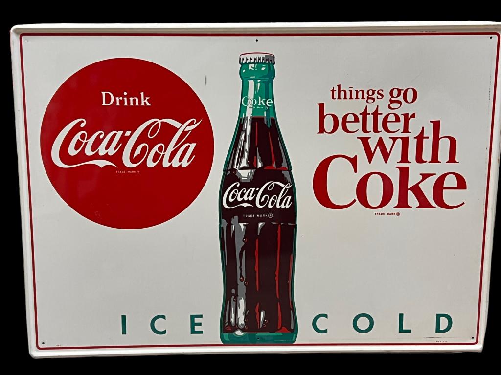 Vintage Ice Cold Drink Coca-Cola Sign (1 of 5)