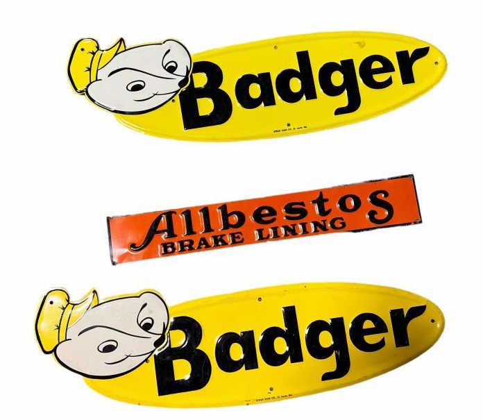 2 Embossed Badger Signs &  Allberstos Brake (1 of 3)