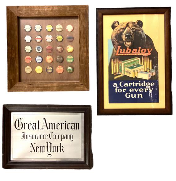 2 Framed Advertisements & Fishing Licenses (1 of 7)