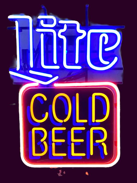 Vintage 2 Color Neon Beer Advertising Sign (1 of 2)