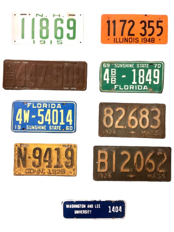 9 Vintage and Antique License Plates (1 of 11)