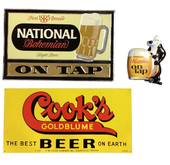 3 Beer Advertising Signs. (1 of 5)
