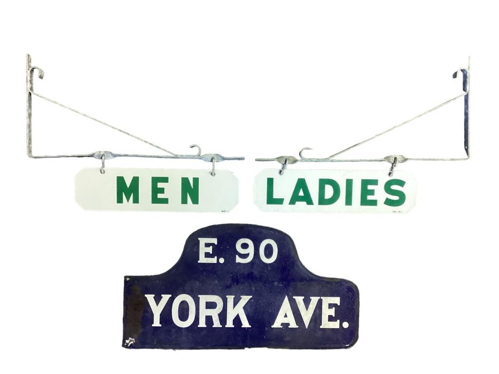 3 Porcelain Double Sided Signs (1 of 4)