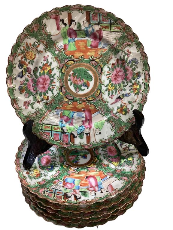 Set of Six Famille Rose Plates (1 of 4)