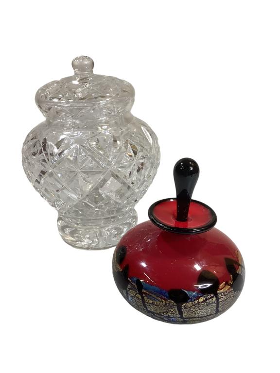 Cut Glass Jar, Art Glass Perfume (1 of 4)