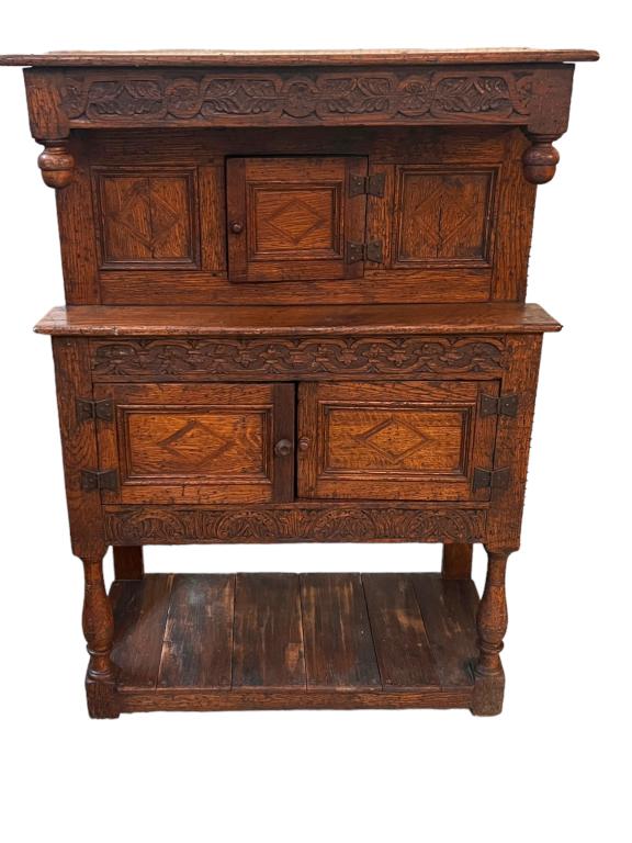 Early Carved Oak Chalice Cupboard (1 of 5)