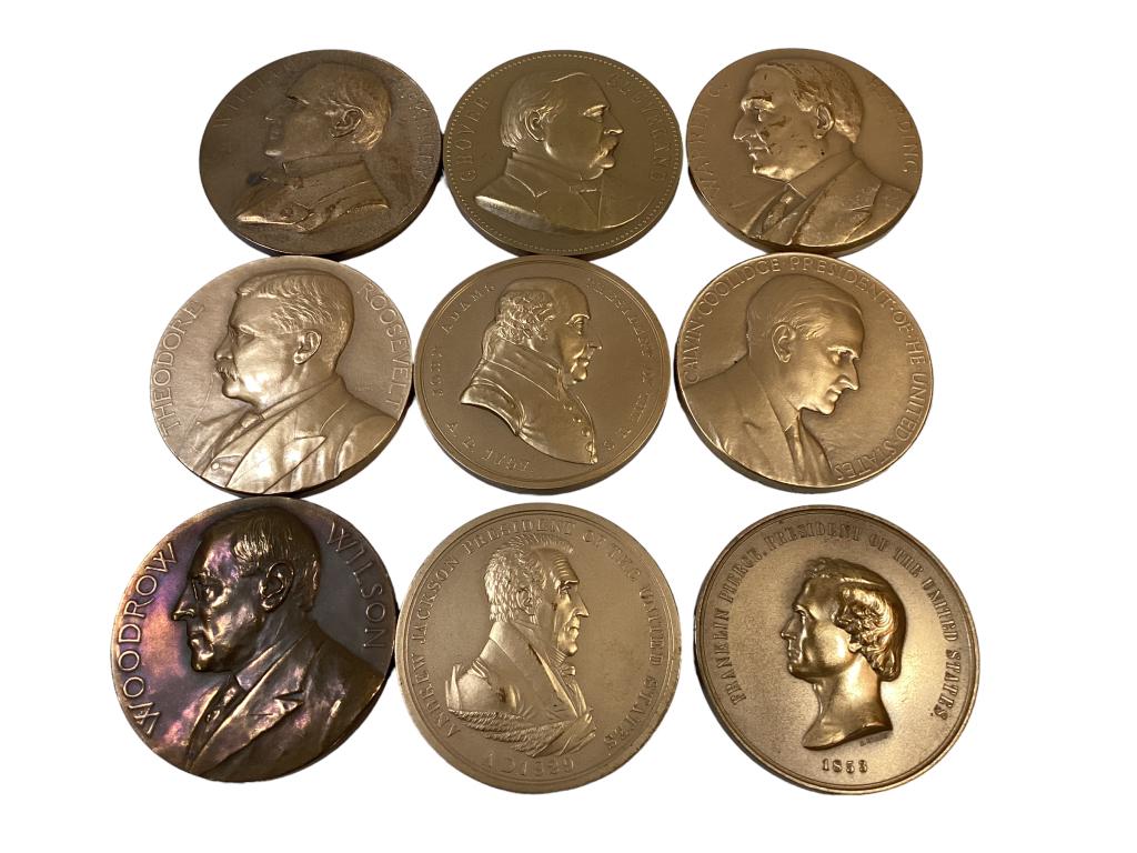 Nine Presidential  Series Bronze Medal Coins (1 of 4)