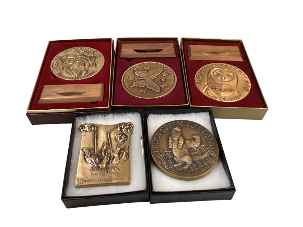 Five Brookgreen Gardens Bronze Medals Auction
