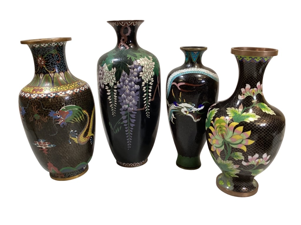 4  Asian Cloisonné Vases (1 of 7)
