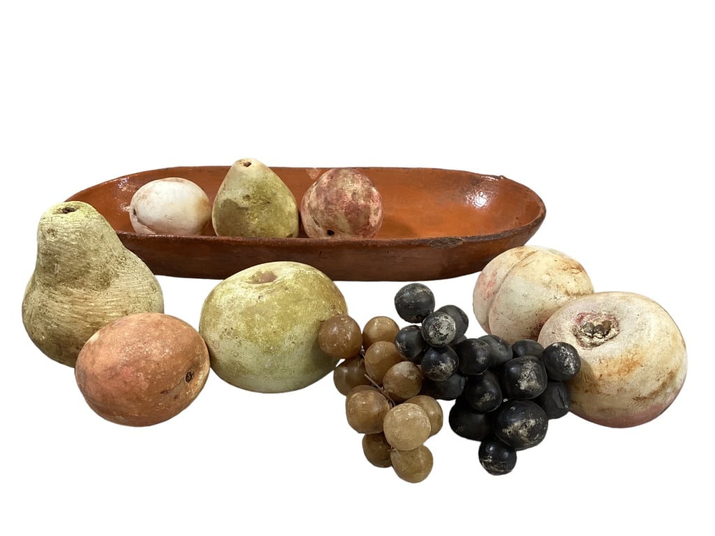 Redware Bowl, Group Stone Fruit (1 of 5)