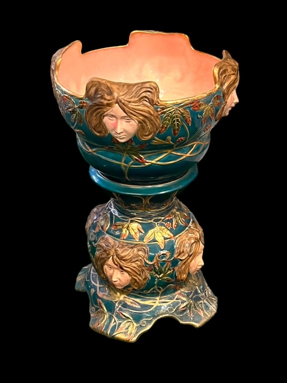 Majolica Style 2 Piece Planter (1 of 3)
