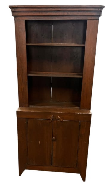 Primitive Pine Step-back Cupboard (1 of 5)