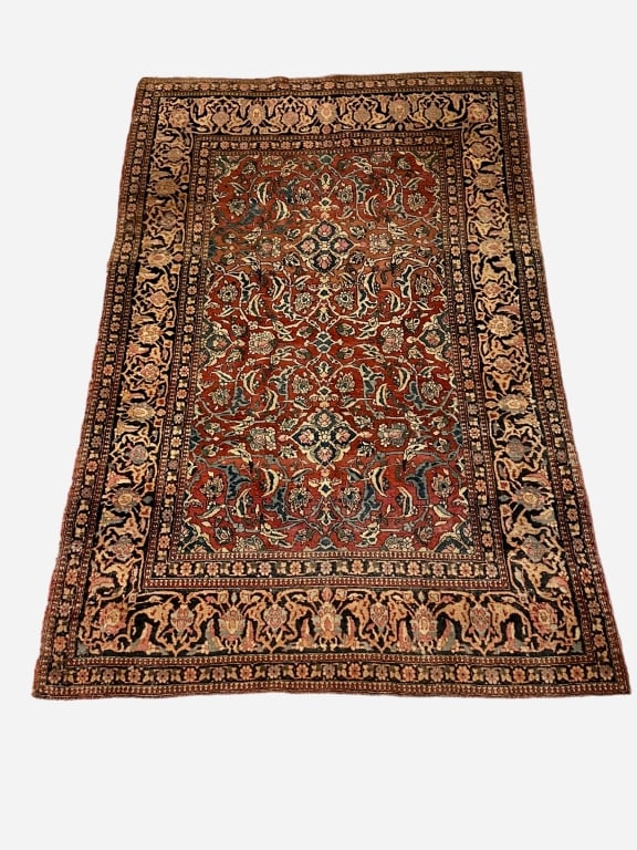 Semi antique Sarouk Style Throw Rug (1 of 6)