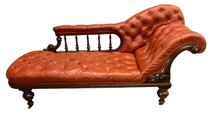 Vintage Tufted Leather Chaise Lounge (1 of 5)