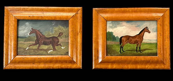 Pair of Equine Portraits, J.H. Shaw