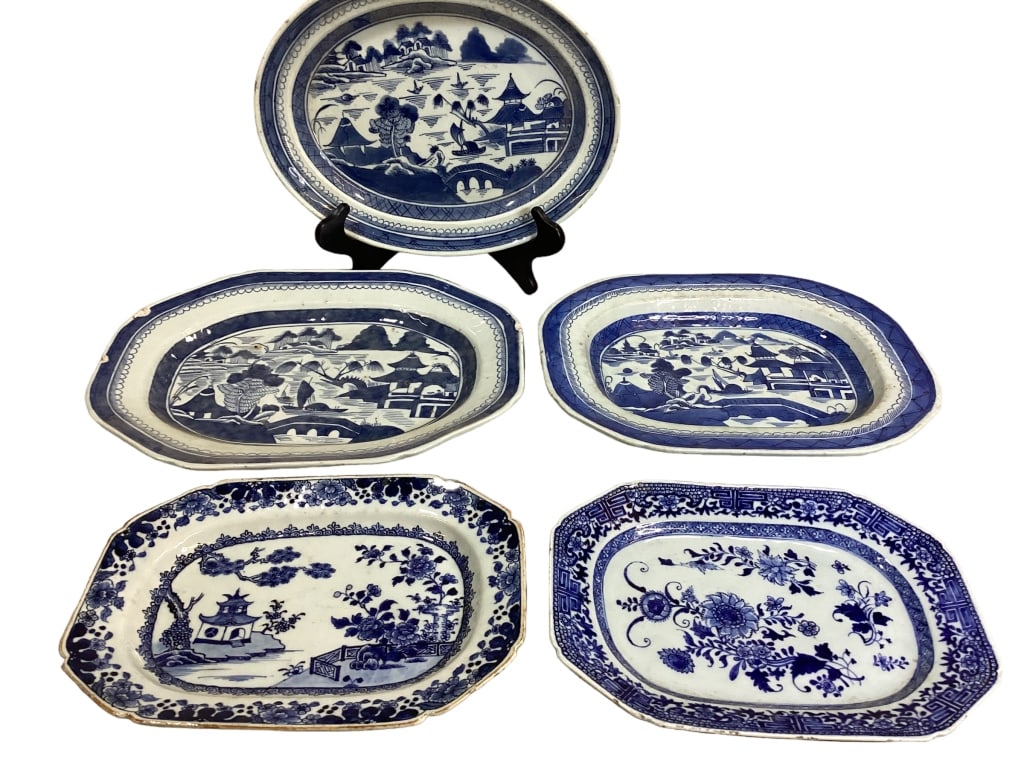 Five Canton Porcelain  Platters (1 of 4)