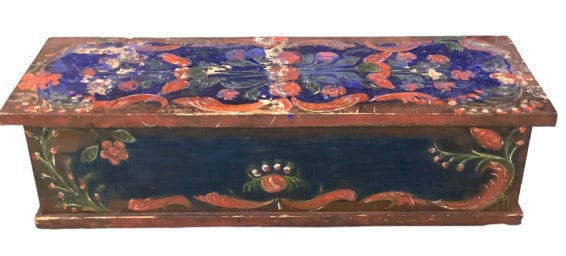 European Hand Painted Pine Brides Box (1 of 5)