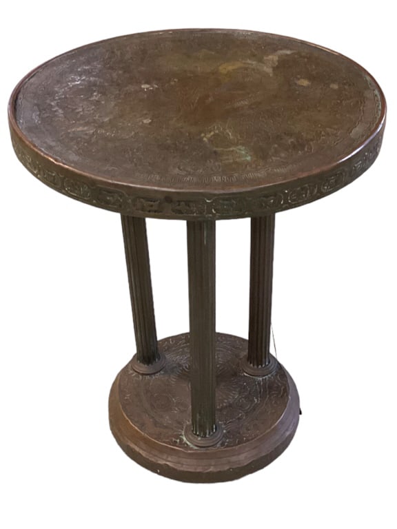 Ornate Hand Hammered Brass Stand (1 of 4)