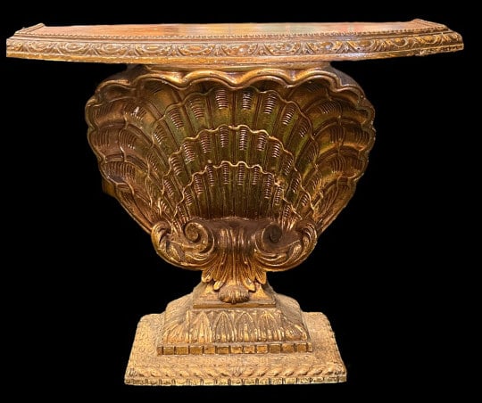 Gilded & Carved Shell Console Table (1 of 5)