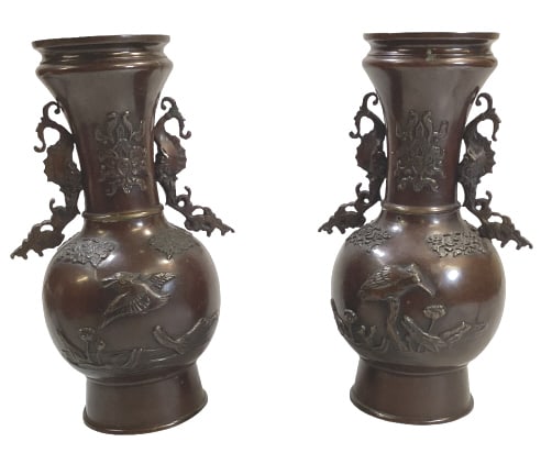 Pair Asian Bronze Vases (1 of 4)