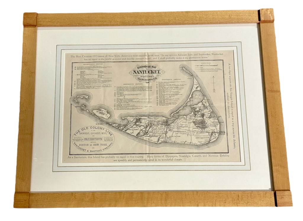 Late 19th C. Old Colony Line Nantucket Map (1 of 5)