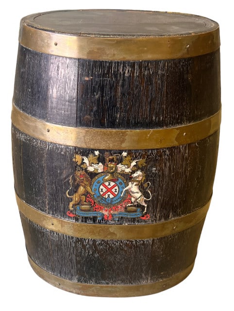 English Oak Barrel Keg with Crest (1 of 3)