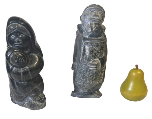 2 Vintage Mother W Child Inuit Carvings (1 of 5)
