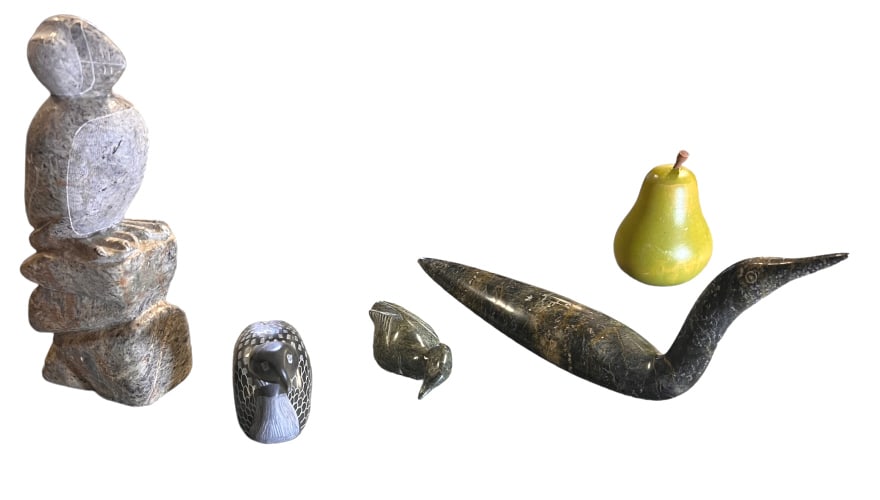 4 Stone Inuit Bird carvings (1 of 4)
