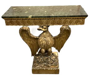 Carved and Gilded  Federal Eagle Console Table