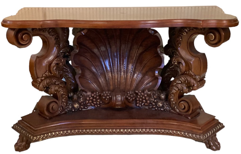 Vintage Highly Carved  Mahogany Console Table (1 of 9)