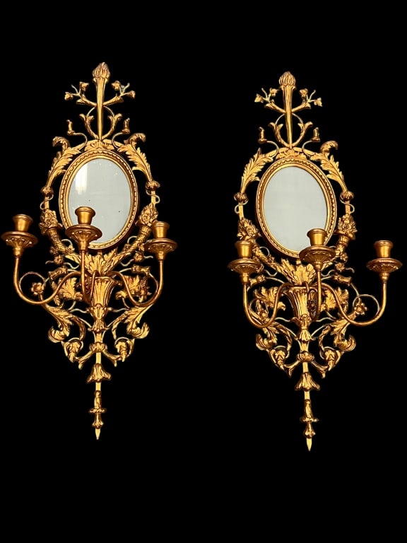 Pair of Gilded Italian Wall Sconces (1 of 5)