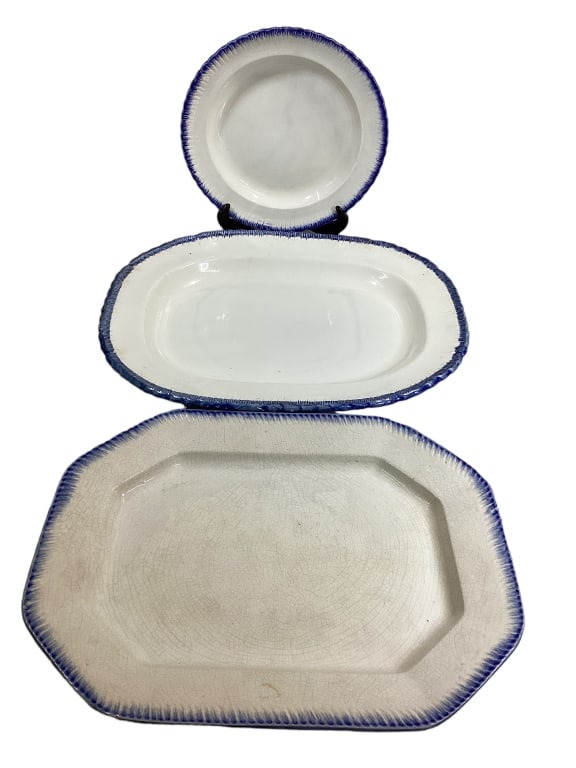 Three Pieces Feather Edge Ironstone (1 of 4)