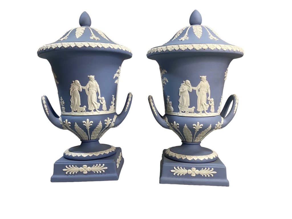 Pair Wedgwood  Mantle Urns (1 of 4)