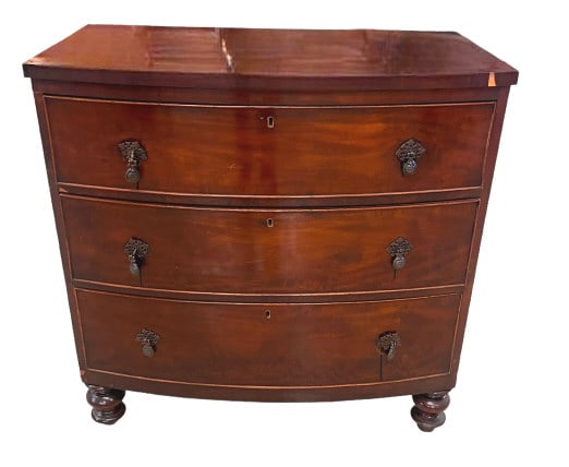 British Bow Front Mahogany Chest (1 of 5)