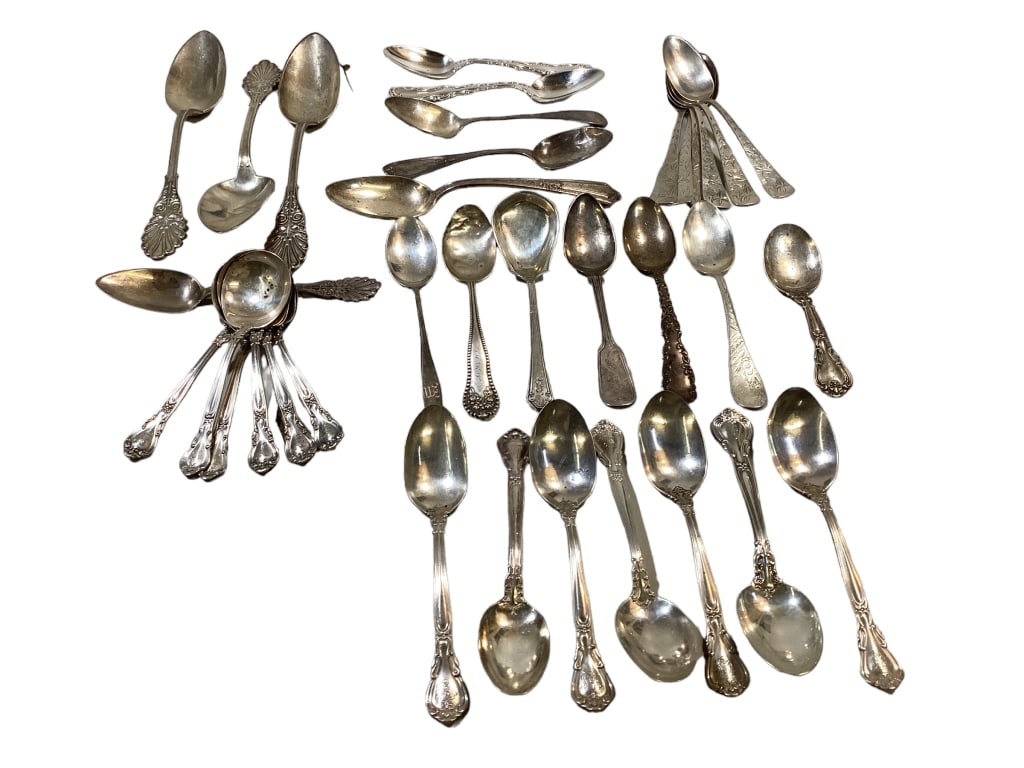 Collection  of 34 Sterling Spoons (1 of 6)