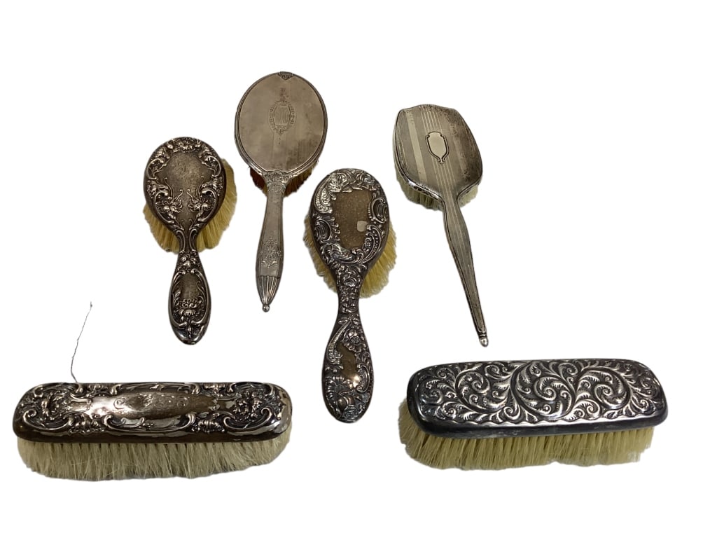 Six Sterling Handle Vanity Brushes (1 of 5)
